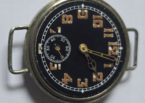 RARE WW1 MILITARY ISSUED BLACK DIAL TRENCH WATCH CIRCA 1916 ORIGINAL MILITARY MARKINGS I 25105R - ADDITIONAL PHOTO 10