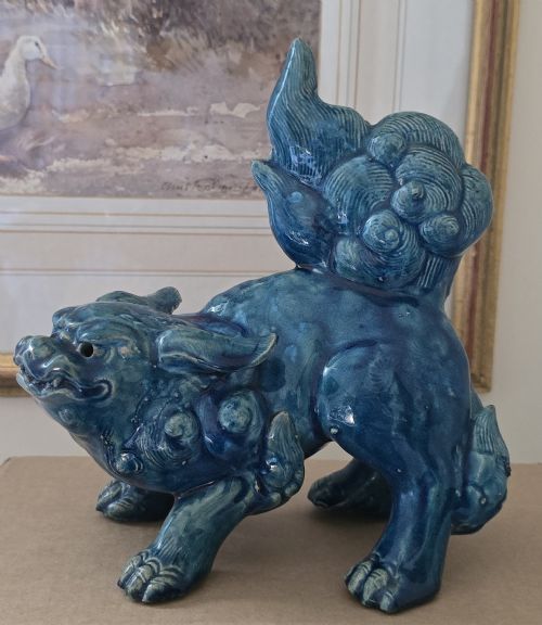 JAPANESE TURQUOISEGLAZED SHISHI FIGURE MEIJI PERIOD - ADDITIONAL PHOTO 1