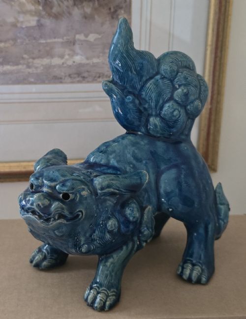 JAPANESE TURQUOISEGLAZED SHISHI FIGURE MEIJI PERIOD - ADDITIONAL PHOTO 2