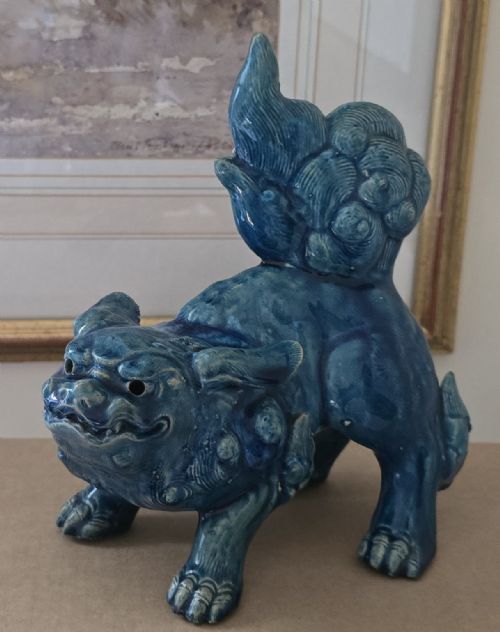 JAPANESE TURQUOISEGLAZED SHISHI FIGURE MEIJI PERIOD - ADDITIONAL PHOTO 3