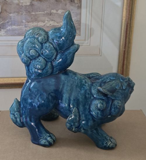 JAPANESE TURQUOISEGLAZED SHISHI FIGURE MEIJI PERIOD - ADDITIONAL PHOTO 6