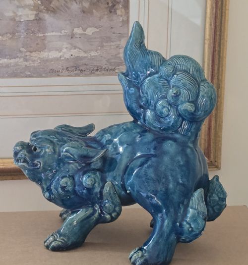 JAPANESE TURQUOISEGLAZED SHISHI FIGURE MEIJI PERIOD - ADDITIONAL PHOTO 8