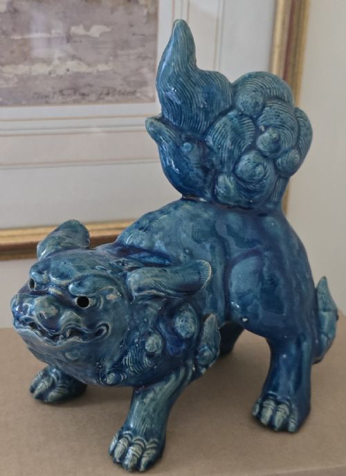 JAPANESE TURQUOISEGLAZED SHISHI FIGURE MEIJI PERIOD - ADDITIONAL PHOTO 13