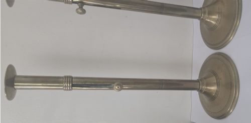PAIR OF GEORGIAN BRASS TALL CANDLESTICKS WITH SIDE EJECTORS 43CM ANTIQUE ECCLESIASTICAL BRASS CANDLESTICKS ORIGINAL GEORGIAN PERIOD - ADDITIONAL PHOTO 9