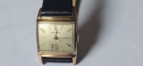 Vintage 1942 Longines Art Deco Rectangular Wristwatch – 10ct Rose Gold Filled Case, Original Wwii-era Swiss Watch