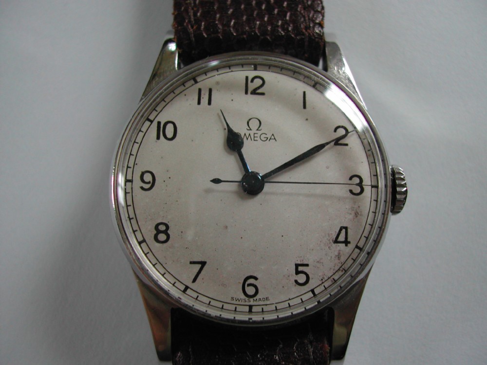 Omega RAF issued full stainless steel cased watch, A.M. 6B/159 5396/42, dated 1942