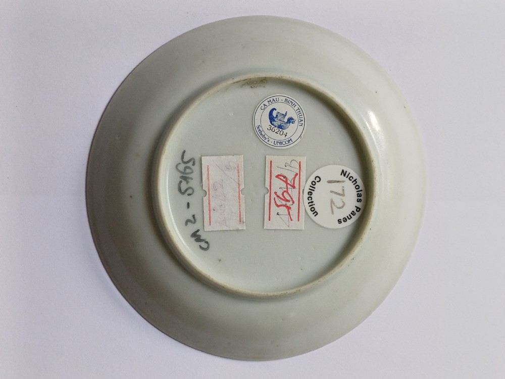(Reserved VG PP) Kangxi Blue & White small dish from Ca Mau wreck circa 1700 View VII