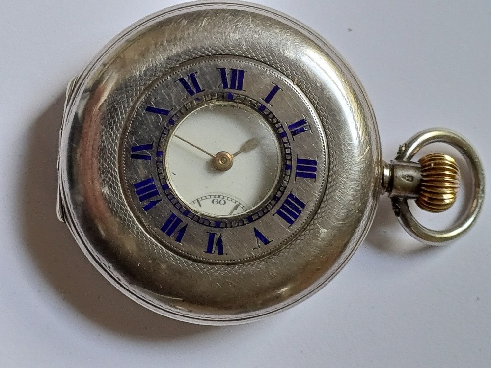 Omega Silver Half Hunter small pocket watch , circa 1916