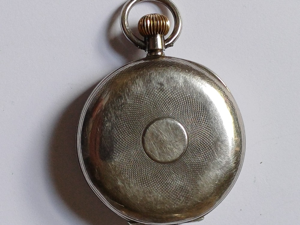 Omega Silver Half Hunter small pocket watch , circa 1916 View IV