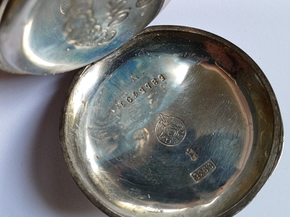 Omega Silver Half Hunter small pocket watch , circa 1916 View X