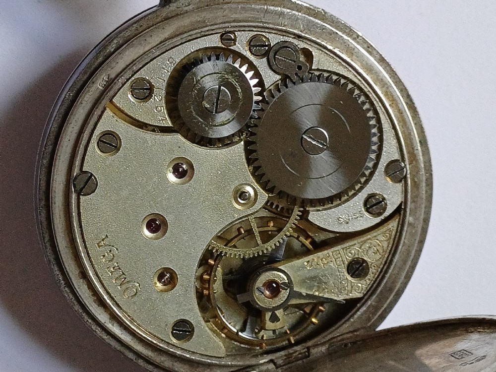 Omega Silver Half Hunter small pocket watch , circa 1916 View XIII