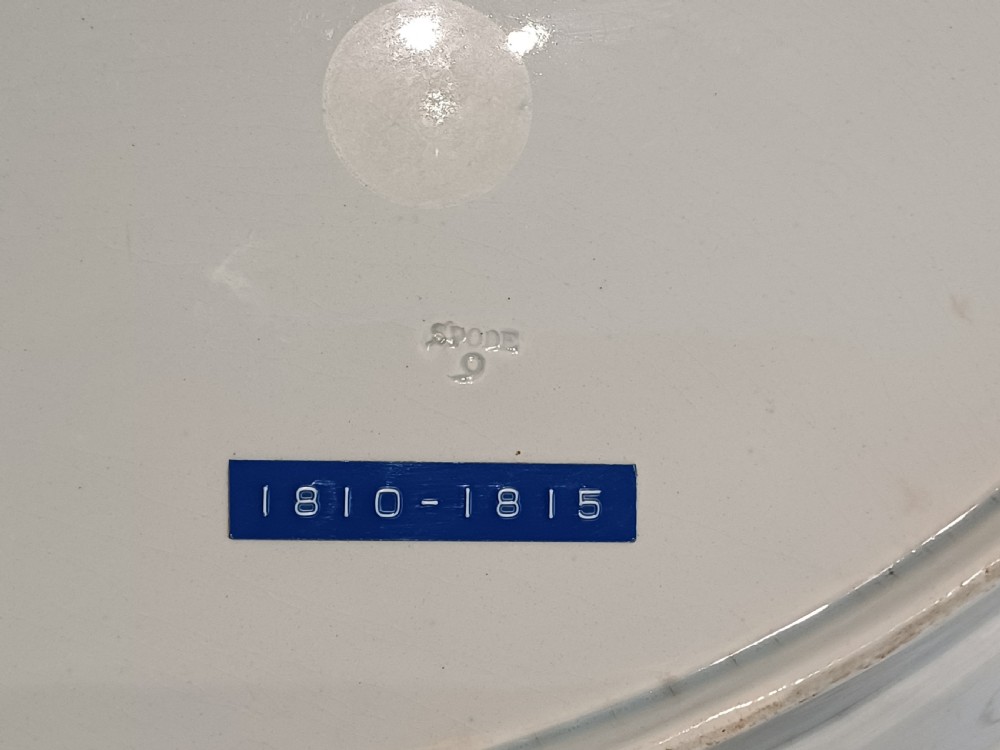 (Reserved AL) Spode large Blue & White Transfer Print Tureen stand, Bridge of Lucano, circa 1810 to 1815 View III