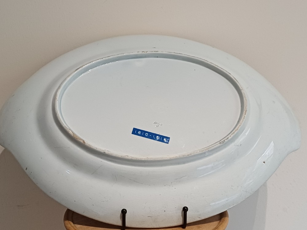(Reserved AL) Spode large Blue & White Transfer Print Tureen stand, Bridge of Lucano, circa 1810 to 1815 View VI