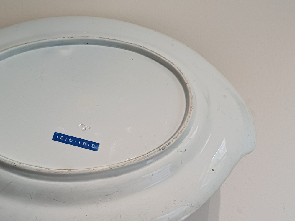 (Reserved AL) Spode large Blue & White Transfer Print Tureen stand, Bridge of Lucano, circa 1810 to 1815 View IX