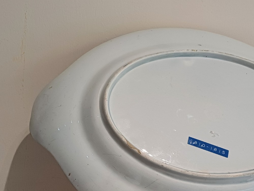 (Reserved AL) Spode large Blue & White Transfer Print Tureen stand, Bridge of Lucano, circa 1810 to 1815 View X