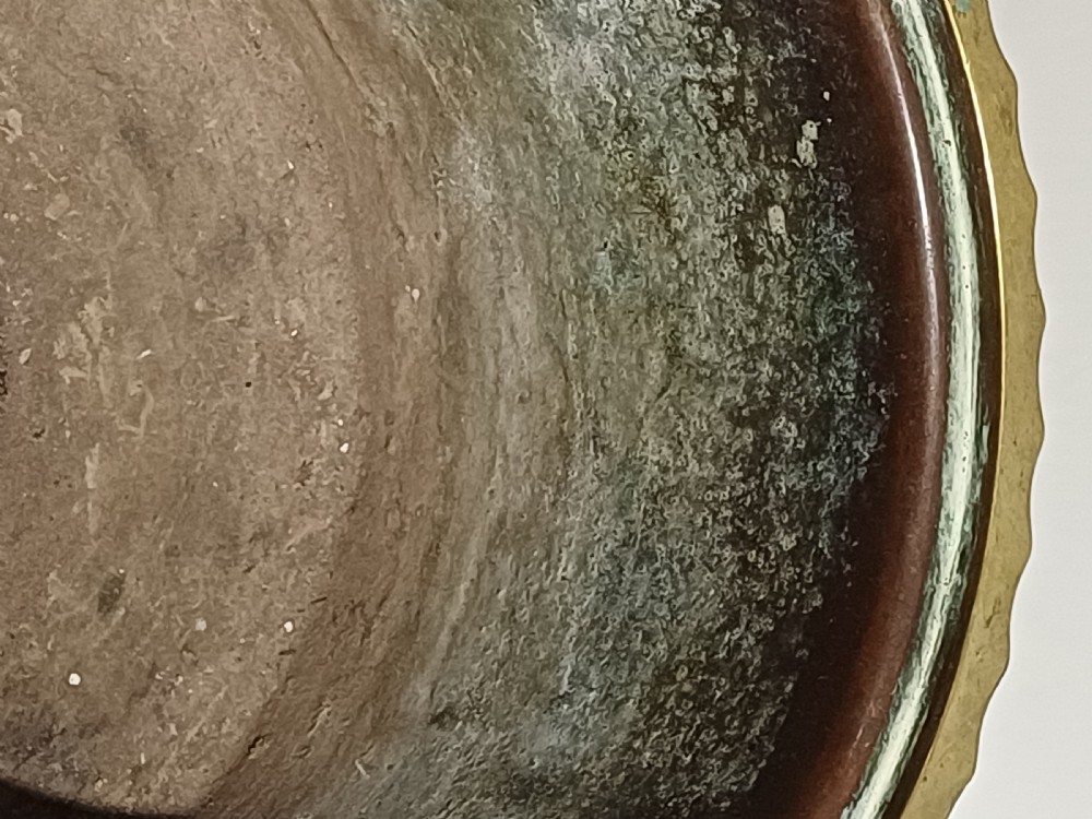 Brass and silvered bowl Urn shaped jardinière of Neo-Classical design, dating possibly Victorian or Regency period. View X