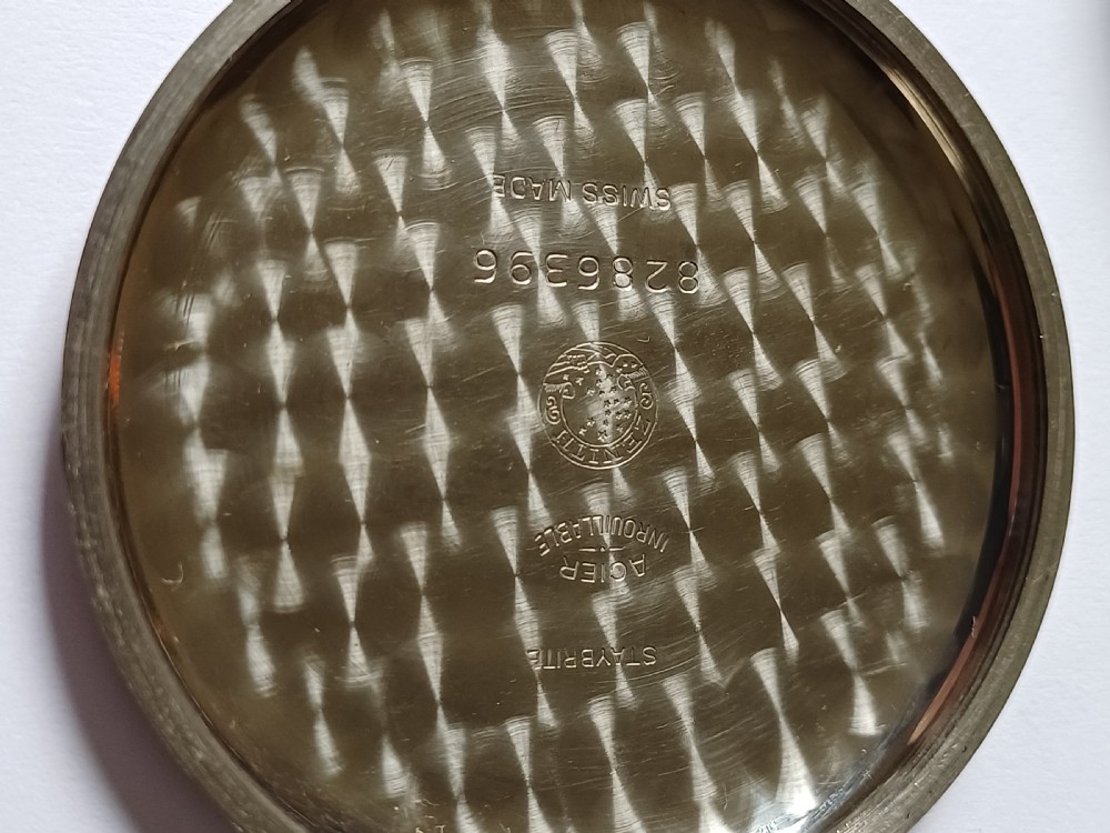(Sold CL) WW2 Zenith HS3 British Royal Navy issued pocket watch, issue no 7704, later updated with decimal dial, dating circa 1940. View XII