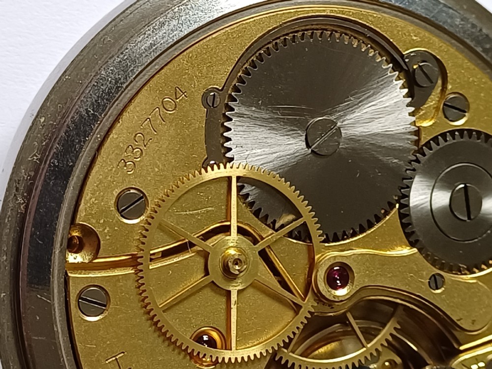 (Sold CL) WW2 Zenith HS3 British Royal Navy issued pocket watch, issue no 7704, later updated with decimal dial, dating circa 1940. View XVIII