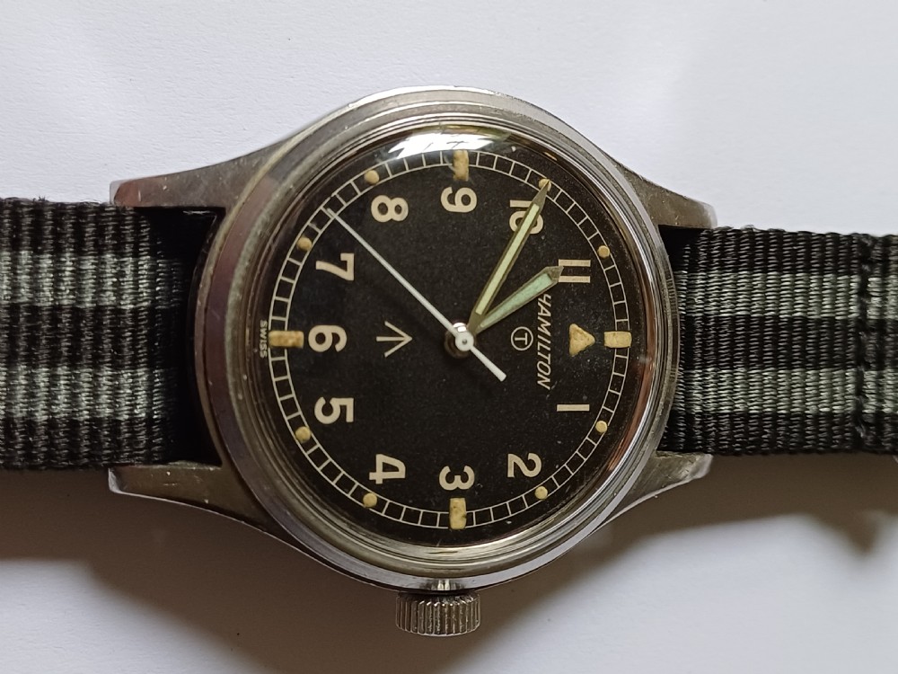 (Reserved BC PP) RAF issued Hamilton 6B-9101000, cal 75 navigation or pilots watch, circa 1967 View II