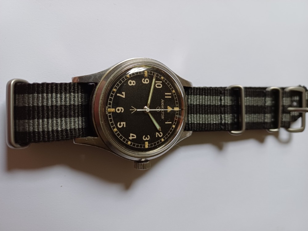 (Reserved BC PP) RAF issued Hamilton 6B-9101000, cal 75 navigation or pilots watch, circa 1967 View XXV