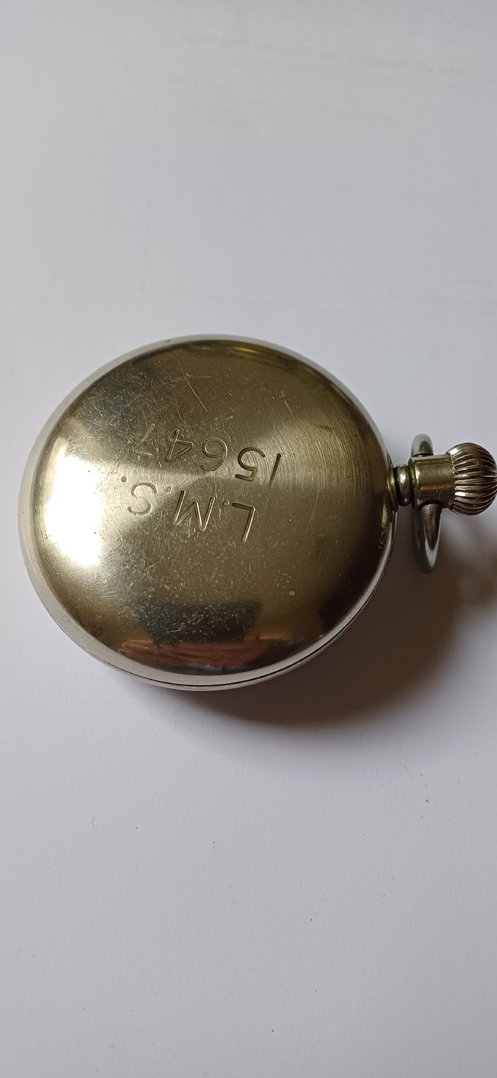 L.M.S. (London Midland Scotland) Stationmaster or Guards pocket watch, pre 1948 View X