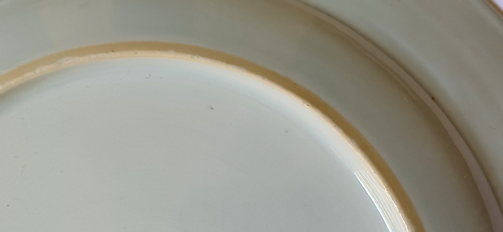 (Reserved PS) Chinese very finely painted blue and white plate decorated with a songbird and insects to the centre. Dating circa 1765.  View XV