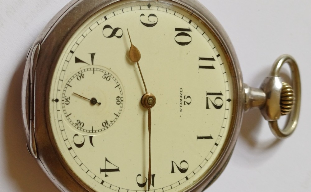 (Reserved PW) A fine pre–WW1 Omega Silver cased pocket watch dating circa 1913 View XIX