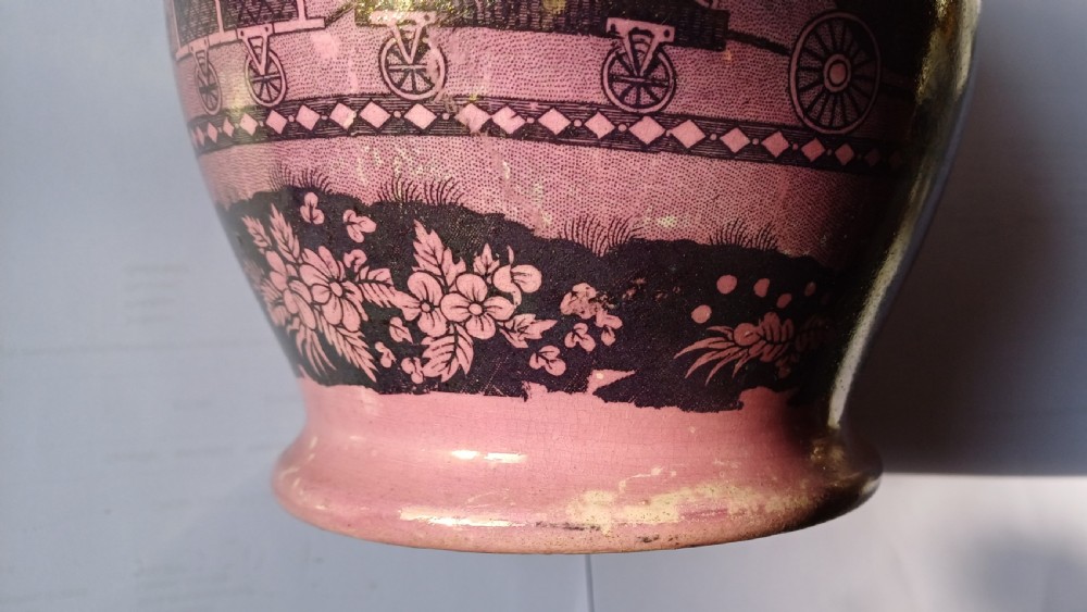 A Rare Pink Lustre jug depicting the opening of the Liverpool & Manchester Railway, dating circa 1830 View IX