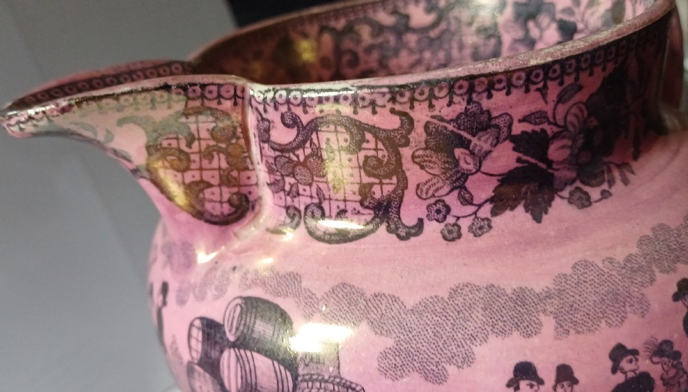 A Rare Pink Lustre jug depicting the opening of the Liverpool & Manchester Railway, dating circa 1830 View XV