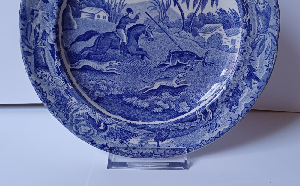 Copeland Late Spode ‘Indian Sporting Scenes’ Rare Side Plate – The Hog Deer at Bay View IV