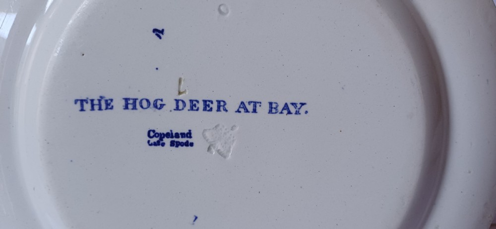 Copeland Late Spode ‘Indian Sporting Scenes’ Rare Side Plate – The Hog Deer at Bay View XI