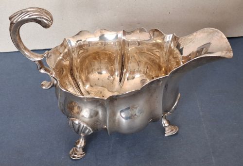 Large Victorian Sterling Silver Gravy Boat