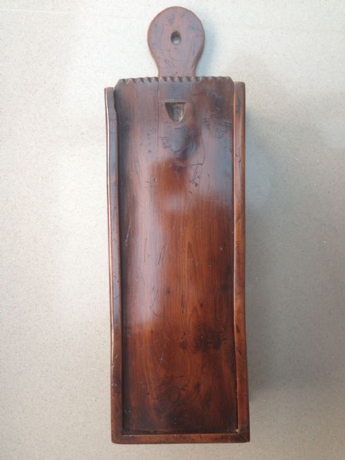 An Antique Yew Wood Candle Box