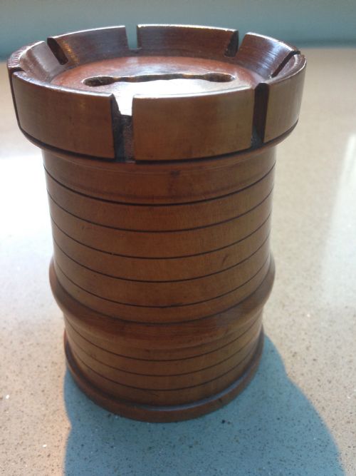 A Boxwood Castellated Money Box
