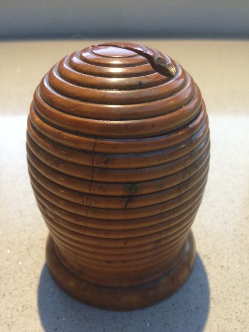 Antique Boxwood Bee Hive Money Box