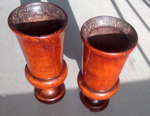 A Pair of 18th Century Walnut Spill Vases