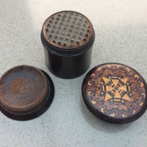 An Antique Tunbridgeware Nutmeg Gratter