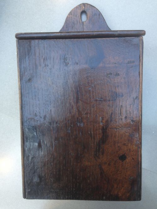 A Late 18th Century Oak Candle Box with Great Colour