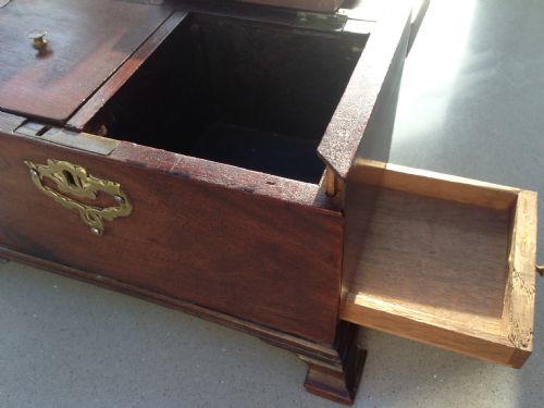 A Georgian Secret Drawer Mahogany Tea Caddy