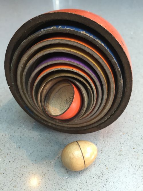 An Unusual Set of Late 19th Century Russian Stacking Eggs