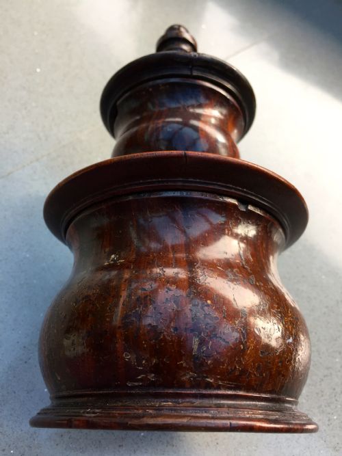 A Rare 18th Century Lignum Vitae Coffee Grinder