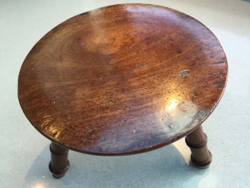 A Great Small Antique Mahogany Stool