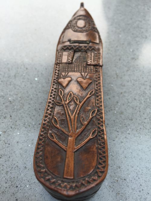 A Very Unusual Double Opening Antique Snuff Shoe Box