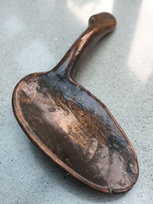 An Unusual Antique  Fruitwood Spoon