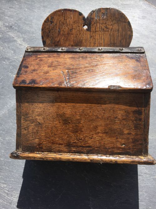 An Unusually Small Antique Oak Salt Box