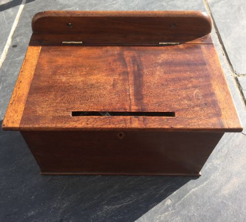 An Unusual 19th Century Mahogany Wall Hanging Letter Box