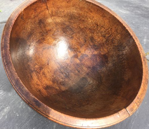 A Lovely Deep 19th Century Sycamore Dairy Bowl