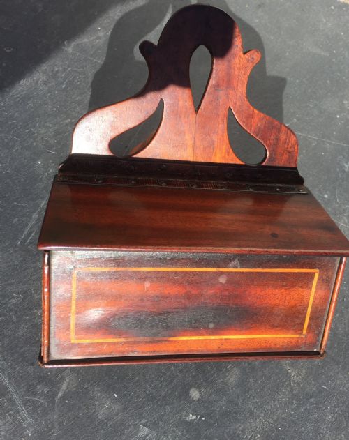 An Unusually Small Georgian Mahogany Wall Hanging Box