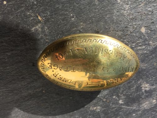 A Brass Miners Snuff Box Dated 1904