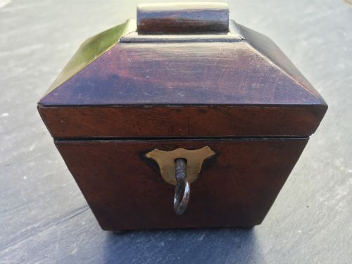 A Rare Miniature Tea Caddy with Side Drawer